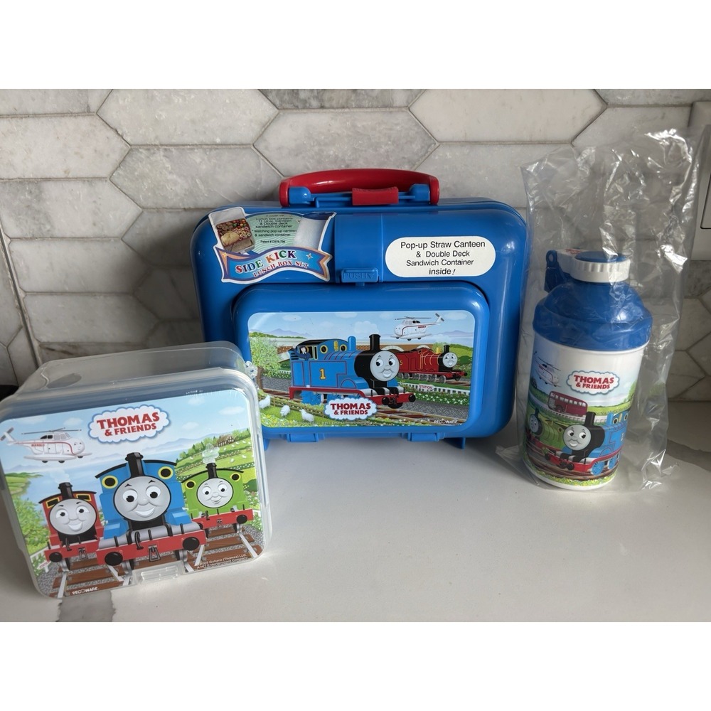 Thomas & Friends LUNCH BOX - Includes Drink Holder Sandwich Container NEW
